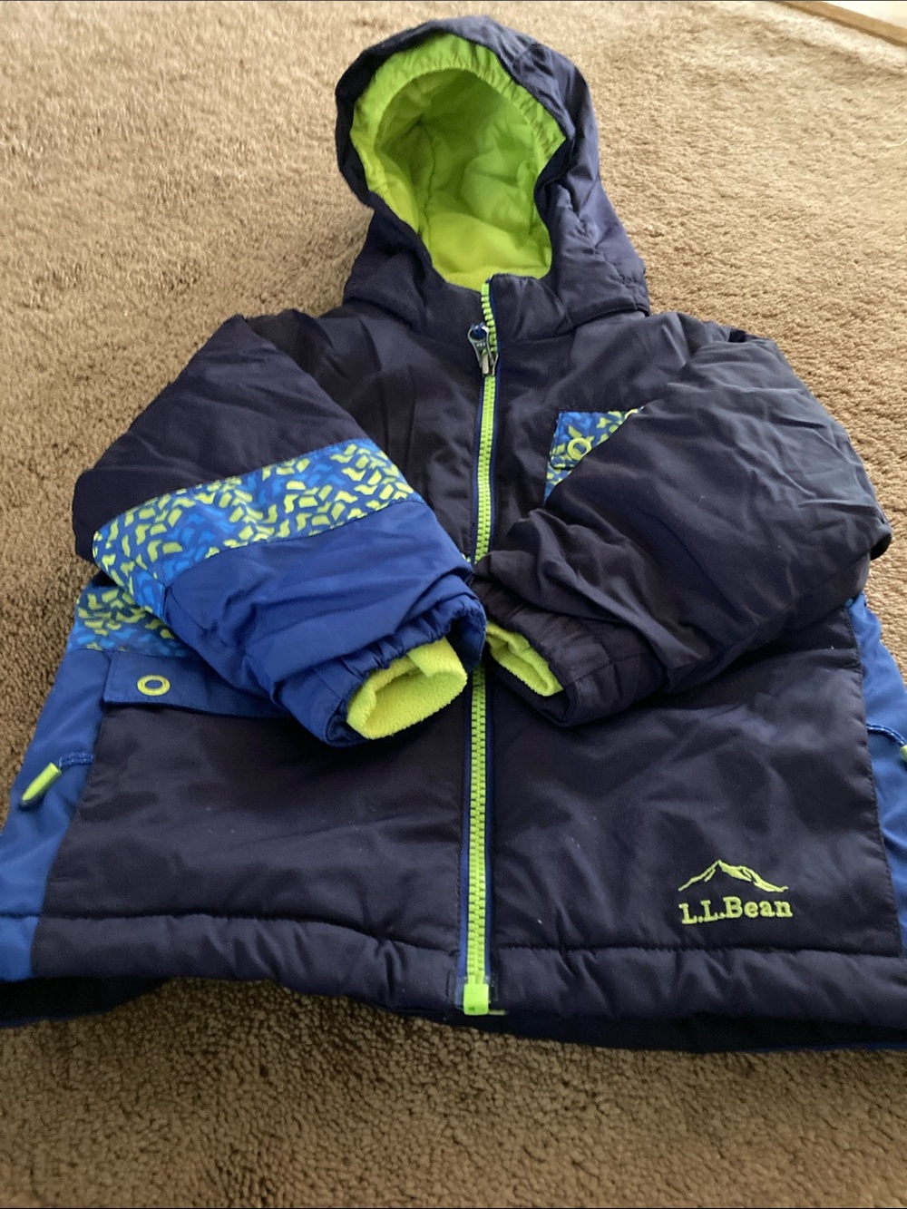 Boys LL bean grow cuffs winter coat size 3t